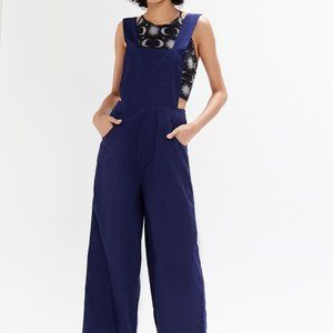 UO Olive Poplin Open-Back Overall